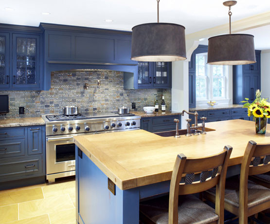 When to use the color blue in your kitchen. The Original Granite Bracket Kitchen Design Blog